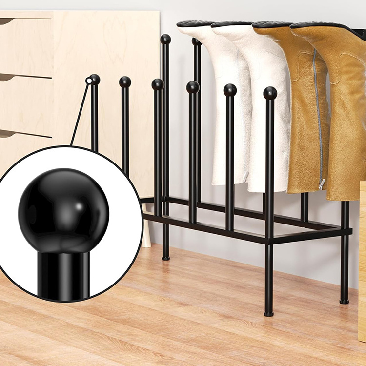 JH-Mech OEM Free Standing Shoe Storage Stand Easy to Install Metal Boot Rack Fit for 6 Pairs