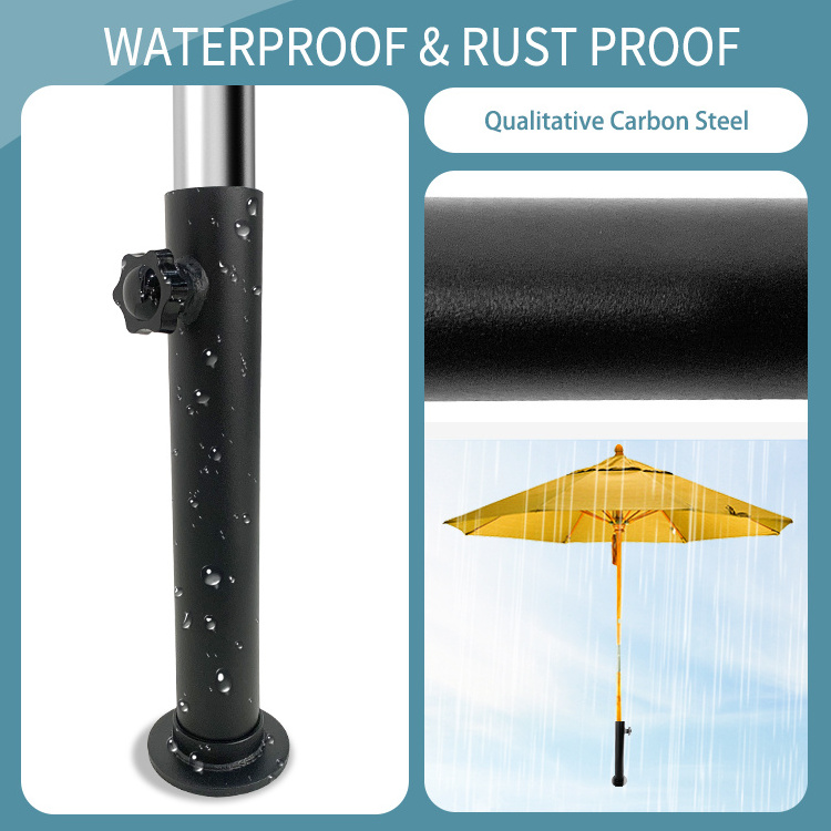 JH-Mech Base Umbrella Outdoor Deck Mount Heavy Duty Umbrella Base Stand for Decks Patios Pontoons Metal Patio Umbrellas Bases