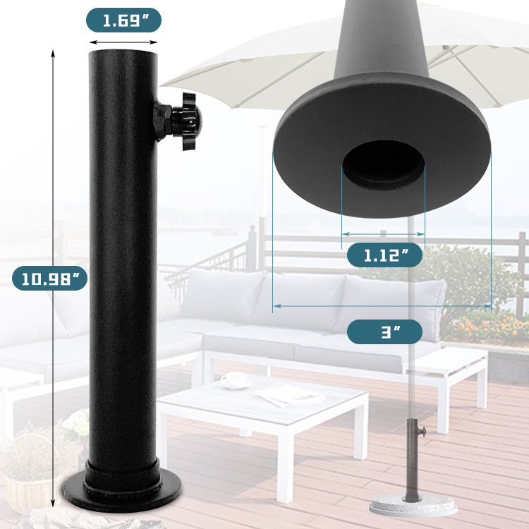 JH-Mech Base Umbrella Outdoor Deck Mount Heavy Duty Umbrella Base Stand for Decks Patios Pontoons Metal Patio Umbrellas Bases