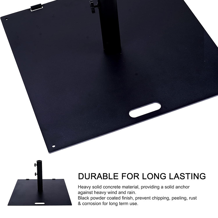 JH-Mech Umbrella Base Stand Garden Backyard Outdoor Patio Space Powder Coated Carbon Steel Black Umbrella Base