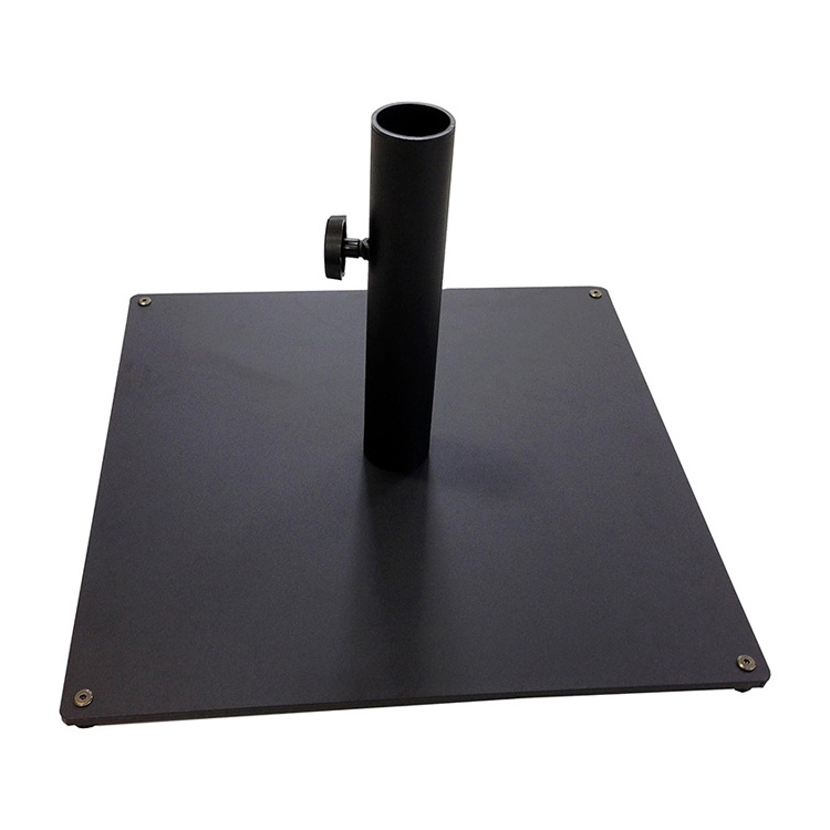 JH-Mech Heavy Duty Outdoor Umbrella Stand Movable Rolling Plate Patio Black Severe Wind Weather Carbon Steel Umbrella Base