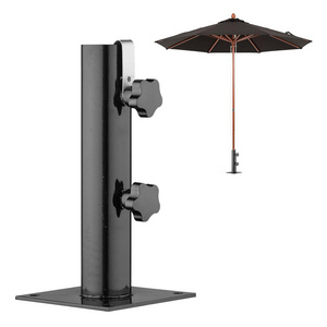 JH-Mech Heavy Duty Deck Mount Outdoor for Decks Patios Pontoons Picnic Tables Carbon Steel Umbrella Base