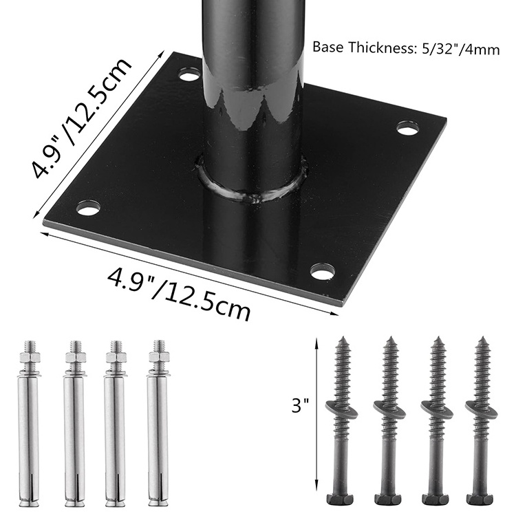 JH-Mech Heavy Duty Deck Mount Outdoor for Decks Patios Pontoons Picnic Tables Carbon Steel Umbrella Base