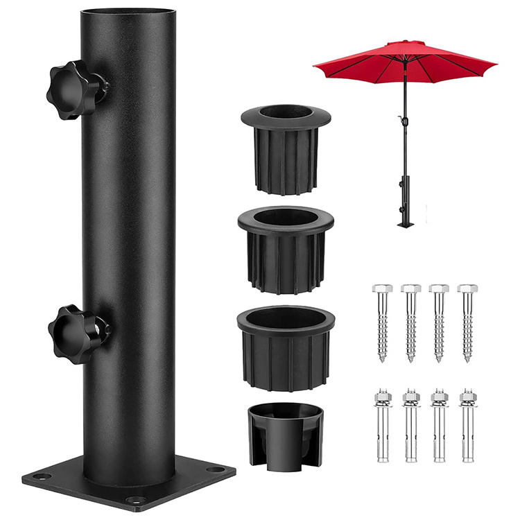 JH-Mech Mount Umbrella Holder Outdoor Mount for Patio Table Balcony Decks Docks Adjustable Steel Patio Umbrellas Bases