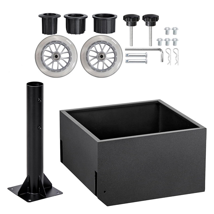 JH-Mech Heavy Duty Umbrella Base Stand with Fillable Planter Wheels for Outdoor Patios Gardens Patio Umbrellas Bases