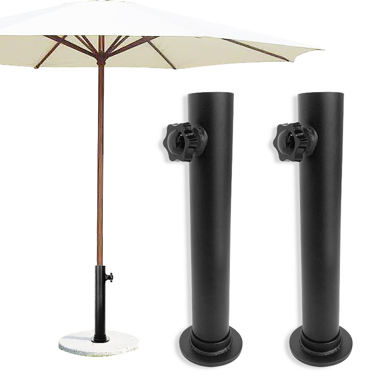 JH-Mech DIY Bracket Umbrella Mount Marble Holder Heavy Duty Carbon Steel Umbrella Stand