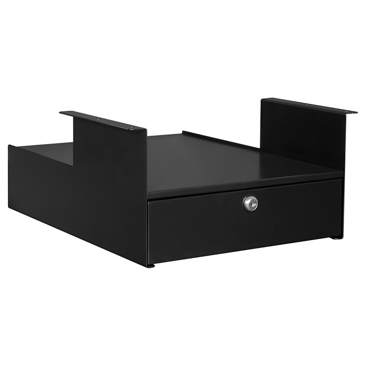 JH-Mech Under Tables Workbenches Living Room Garage Tableware Organizer Matte Black Storage Drawer Single Locking Desk Drawer