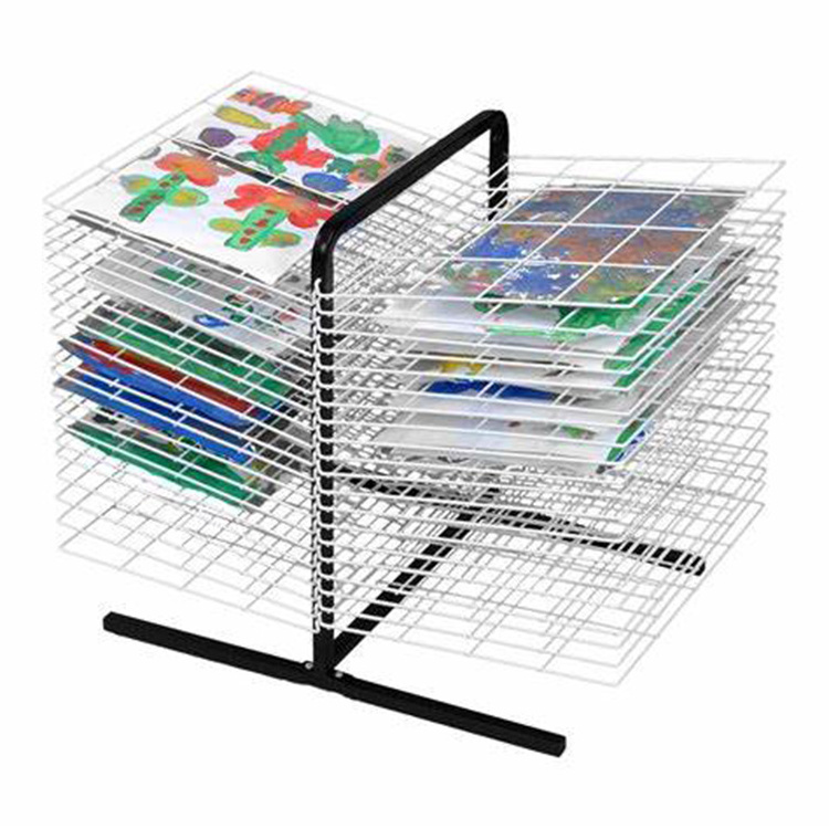 JH-Mech Easy Cleaning Foldable Spring Loaded Art Drying Rack 40 Shelf Table Top Paint Drying Rack