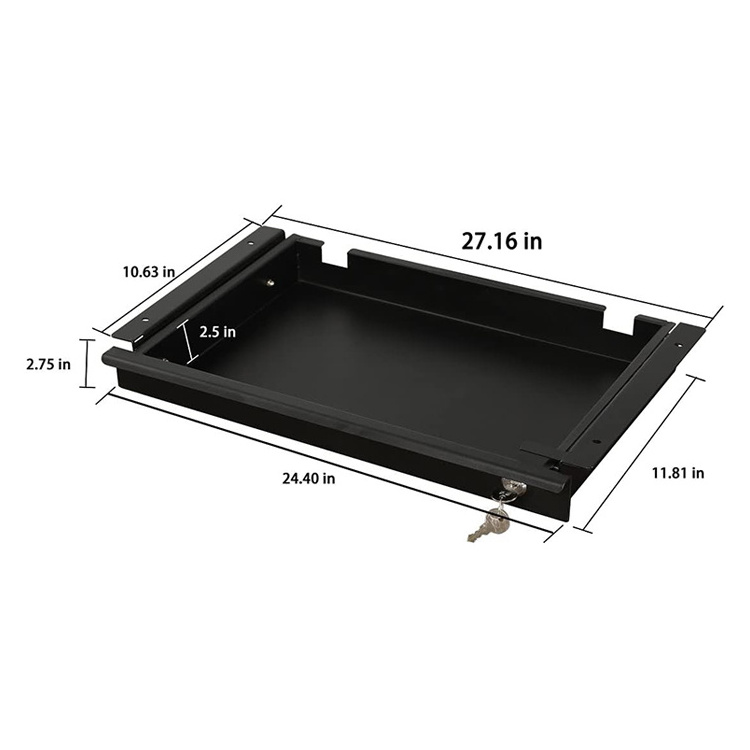 JH-Mech Under Desk Drawer Simple Large Storage Office Mounted Pencil Drawer for Saving Space Under Desk Pull Out Drawer