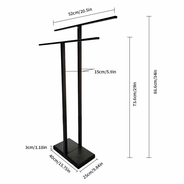 JH-Mech Drying and Display Rack with Non-slip Base Metal  T Shape Freestanding Towel Rack for Bathroom