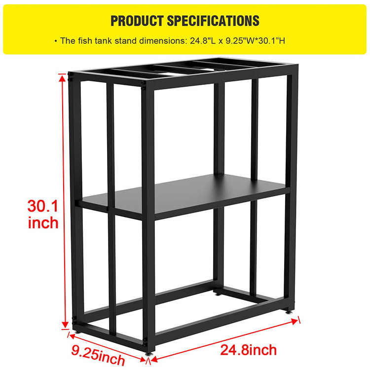 JH-Mech Versatile Design Double Layer Metal Aquarium Stand with Storage High Quality 20 Gallon Steel Fish Tank Stand