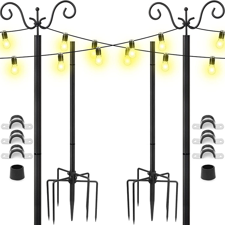 JH-Mech OEM Outdoor Easy Installation Widely Used Adjustable Height Waterproof Metal Iron Alloy String Light Poles