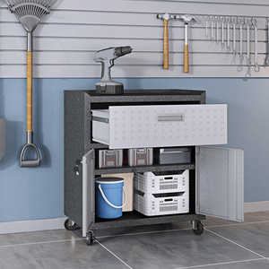 JH-Mech OEM Easy to Assemble Space Saving Design Adjustable Durable Black and Gray Steel Metal Rolling Tool Cabinet