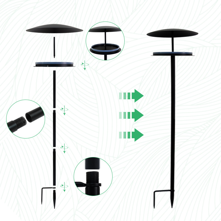 JH-Mech Rust Resistant Steel Premium Top Protected Garden Used Bird Feeder with pole for food and swimming