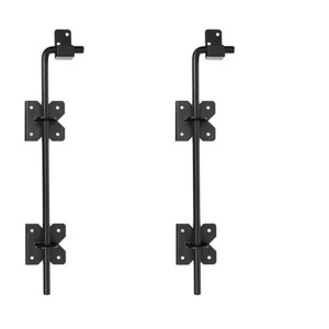 JH-Mech Gate Hardware Black Color 12inch Heavy Duty Alloy Steel Cane Bolt for Fences Gates Doors