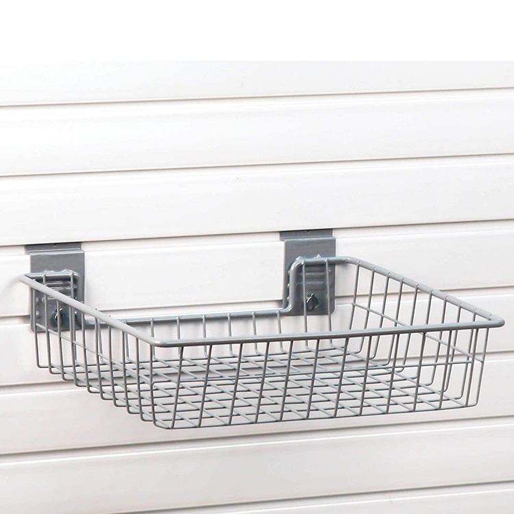 JH-Mech Slatwall Store Shelves and Basket Organization Garage or Storage Space Requires Heavy Duty Metal Slatwall Shelves