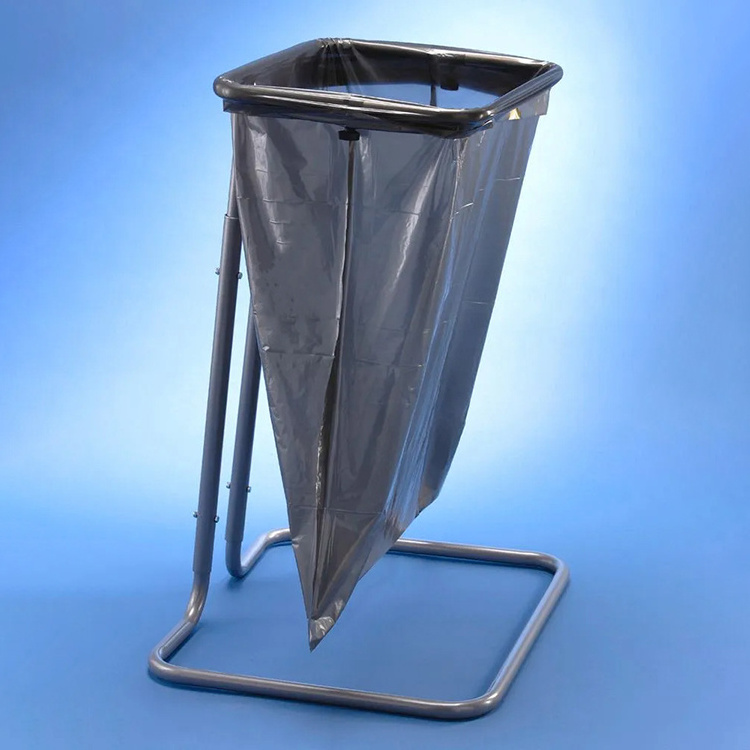 JH-Mech Portable Trash Bag Rack for Garden Leaves Height and Width Adjustable Standing Metal Outdoor Garbage Bag Holder