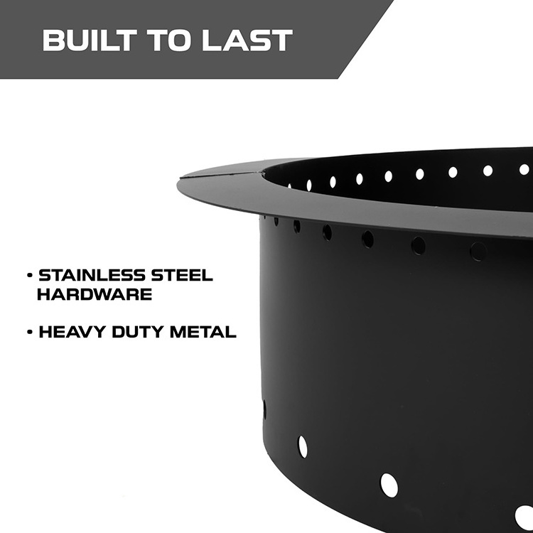 JH-Mech Versatile Design Sturdy Construction Easy to install Heavy Duty Metal Smokeless Camping Round Fire Pits