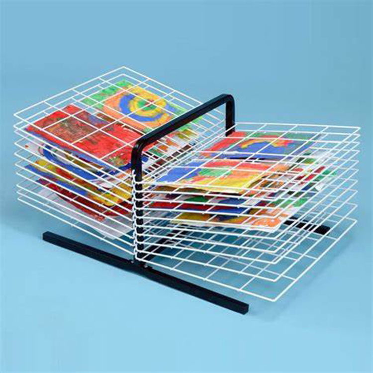 JH-Mech Easy Cleaning Foldable Spring Loaded Art Drying Rack 40 Shelf Table Top Paint Drying Rack