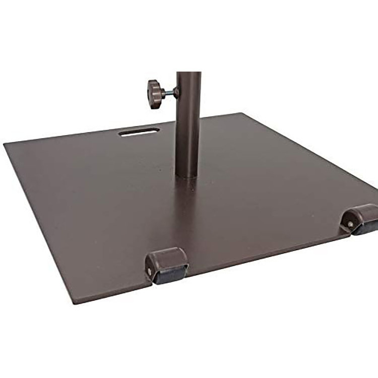 JH-Mech Patio Umbrella Outdoor Base Heavy Duty Steel Outdoor Market Umbrella Base Stand Square with Wheels