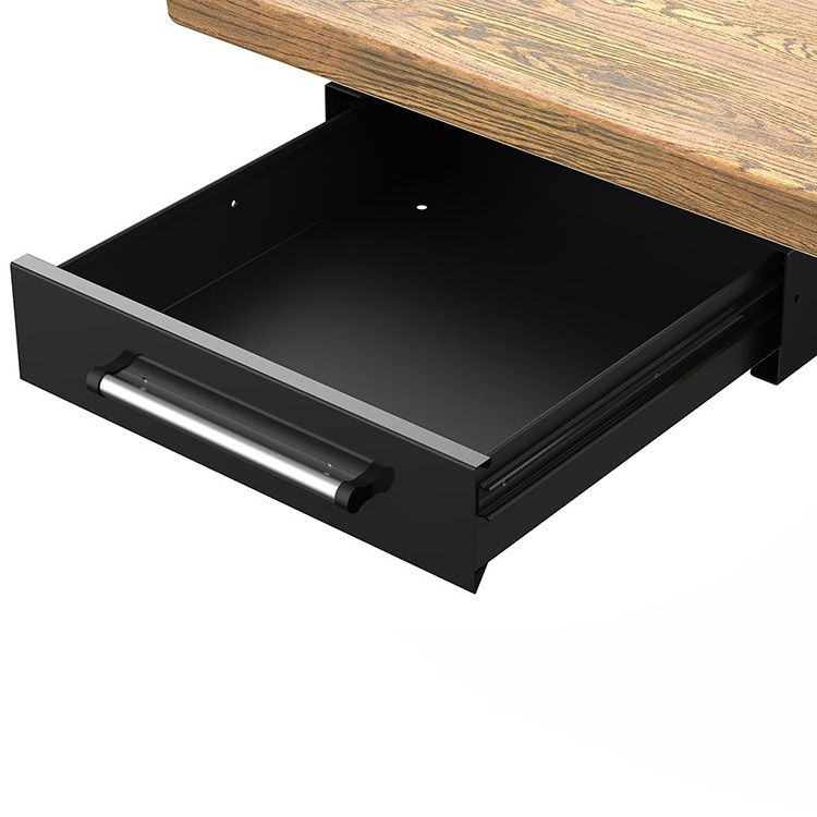 JH-Mech Pull-Out Office Hidden Counter Drawer for Standing Desk Dubable Easy to Install Black Metal Under Desk Drawer