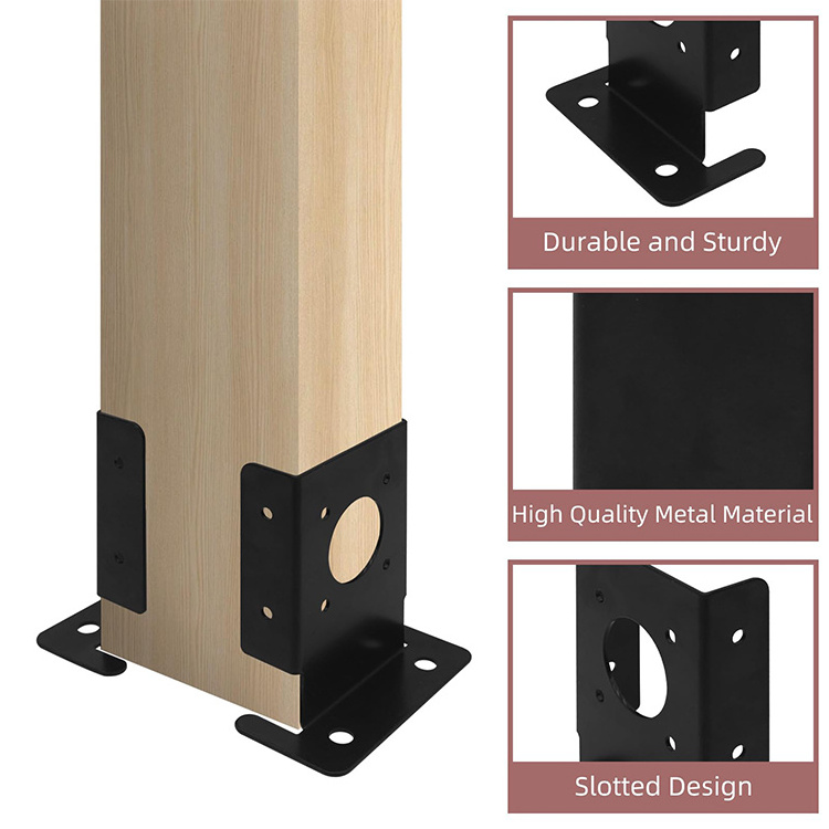 JH-Mech Post Holder Customized High Quality Wood Fence Pergola Brackets Carbon Steel Posts Base Plates