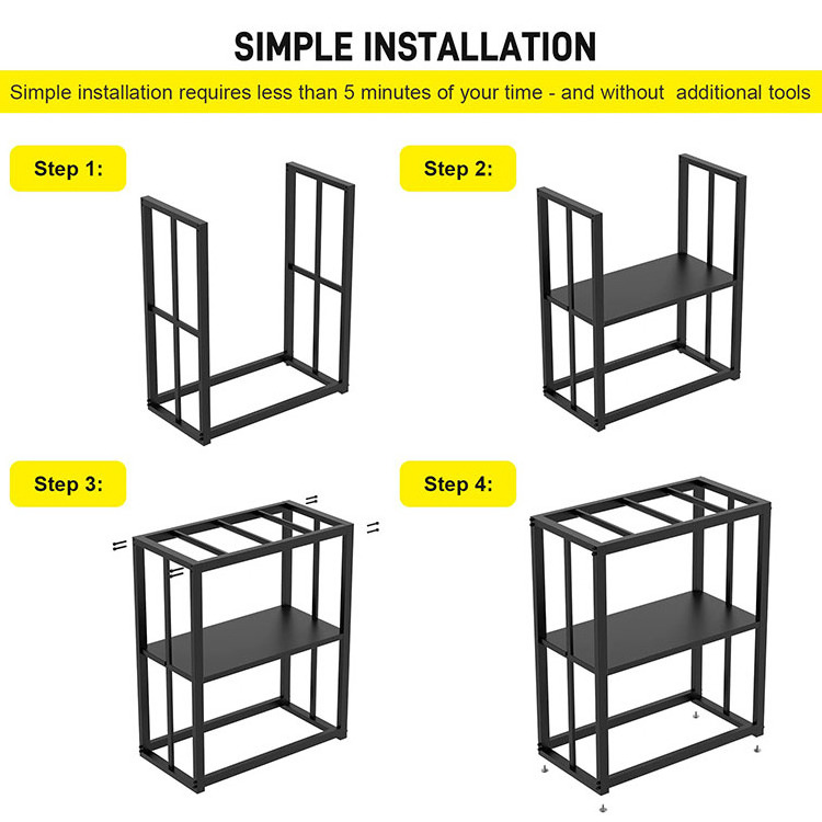 JH-Mech Versatile Design Double Layer Metal Aquarium Stand with Storage High Quality 20 Gallon Steel Fish Tank Stand