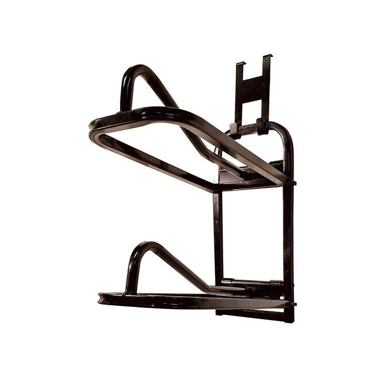 JH-Mech Wall Mount 4 Tier Frame Saddle Hanging With Four Fully Adjustable Saddle Arms Metal Horse Saddle Rack