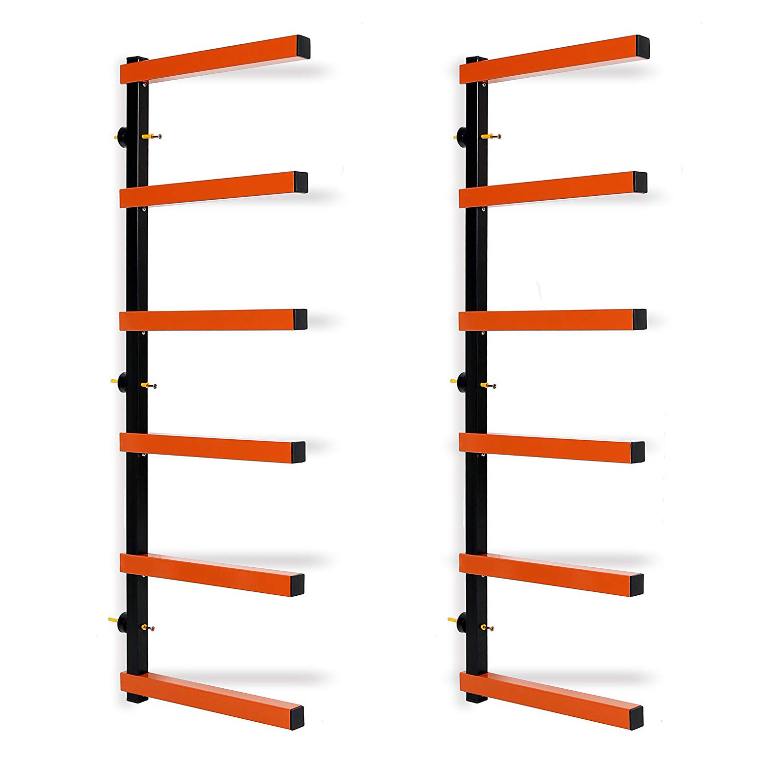 JH-Mech Workshop Use Wood Organizer and Lumber Storage Metal Rack with 6-Level Wall Mount