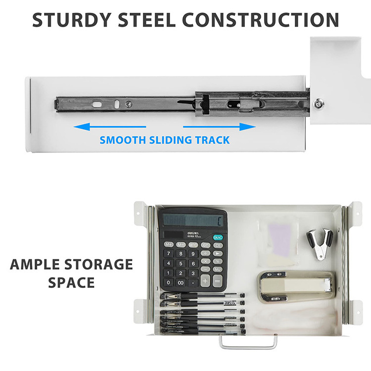 JH-Mech Under Desk Drawer Home Office Pull-Out 14*8.66*3.54