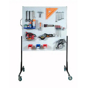 JH-Mech Pegboard Unit Set Utility Garage or Workshop Mobile Stand Alone Tool Storage Metal Pegboard Organizer