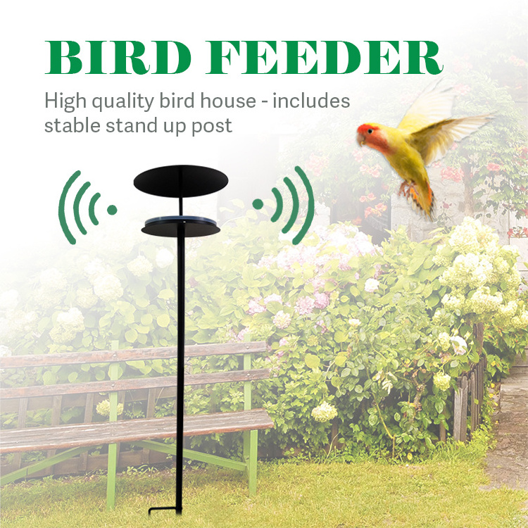 JH-Mech Rust Resistant Steel Premium Top Protected Garden Used Bird Feeder with pole for food and swimming