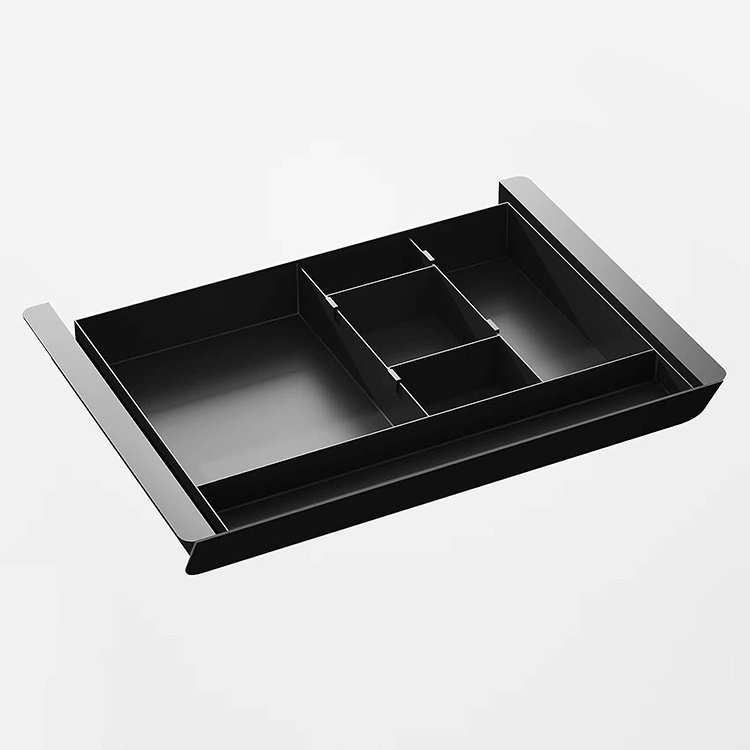 JH-Mech Custom Large Storage Organizer Adjustable Sliding Pull Out Black Powder Coated Durable Material Metal Under Desk Drawer