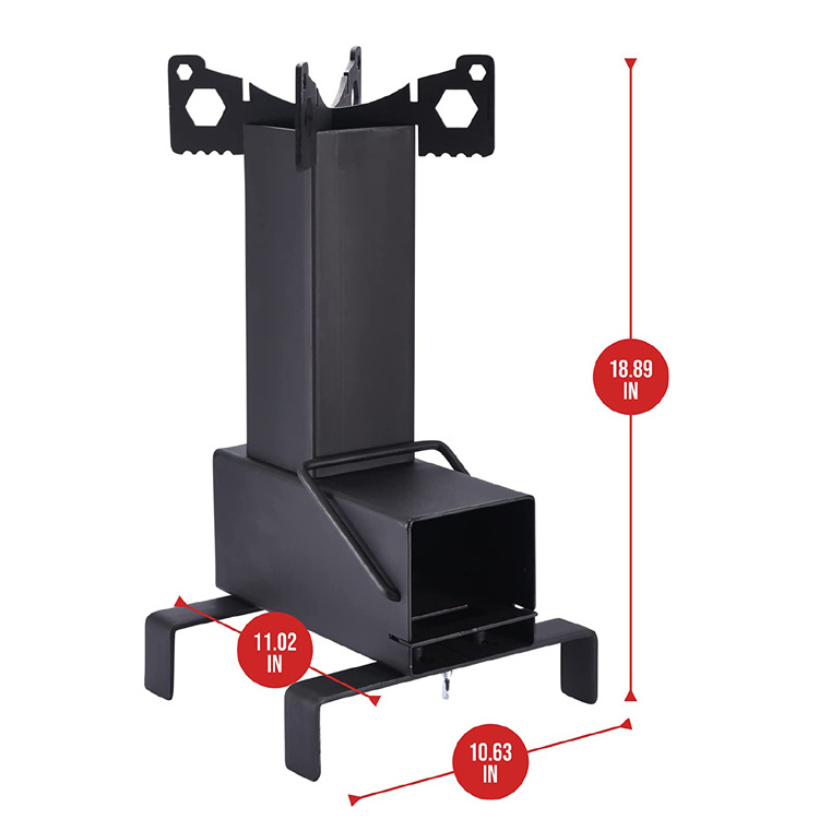 JH-Mech Multifunction Design Portable Wood Burning Camping Tool Metal Rocket Stove