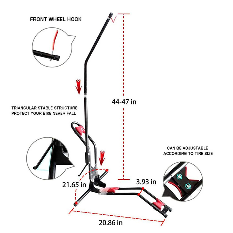 JH-Mech Saving Space Stand Up Folding Outdoor Alloy Multiple Bicycle Stand for Park and Garage Bike Rack