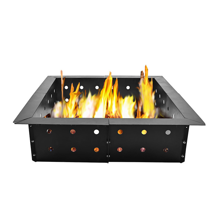 JH-Mech Easy to Assemble Carbon Steel Good Plasticity Toughness Strong Structure Square Fire Pits