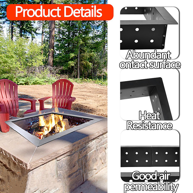 JH-Mech Easy to Assemble Carbon Steel Good Plasticity Toughness Strong Structure Square Fire Pits