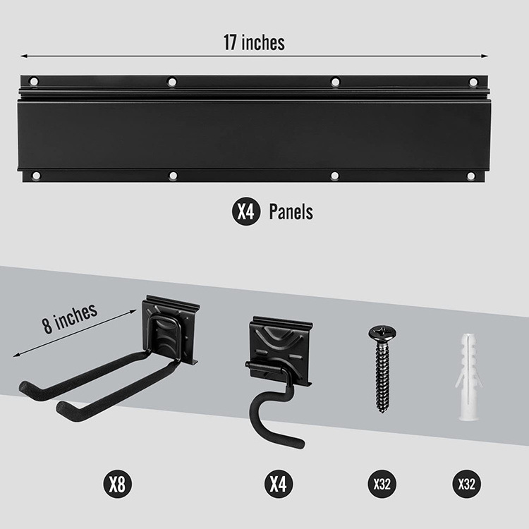 JH-Mech ODM Garden Tool Storage Rack Custom Hanging Landscaping Equipment Ladders Sport Gears Hoses Garage Tool Organizer