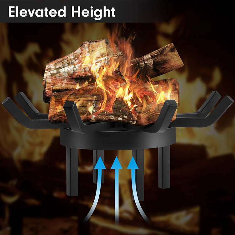 JH-Mech Heavy Duty Steel Swivel Campfire Grill Grate Over Fire Pit Fireplace Grate For Outdoor Camping Cooking