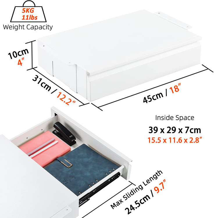 JH-Mech Pull-out Storage Organizer with Large Slide Extension 18*12.2*4