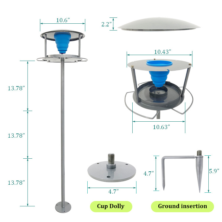 JH-Mech Automatic Feeder Rubber Bowl Ground or Base Installation Powder Coating Metal Bird Feeder