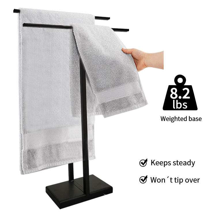 JH-Mech Drying and Display Rack with Non-slip Base Metal  T Shape Freestanding Towel Rack for Bathroom