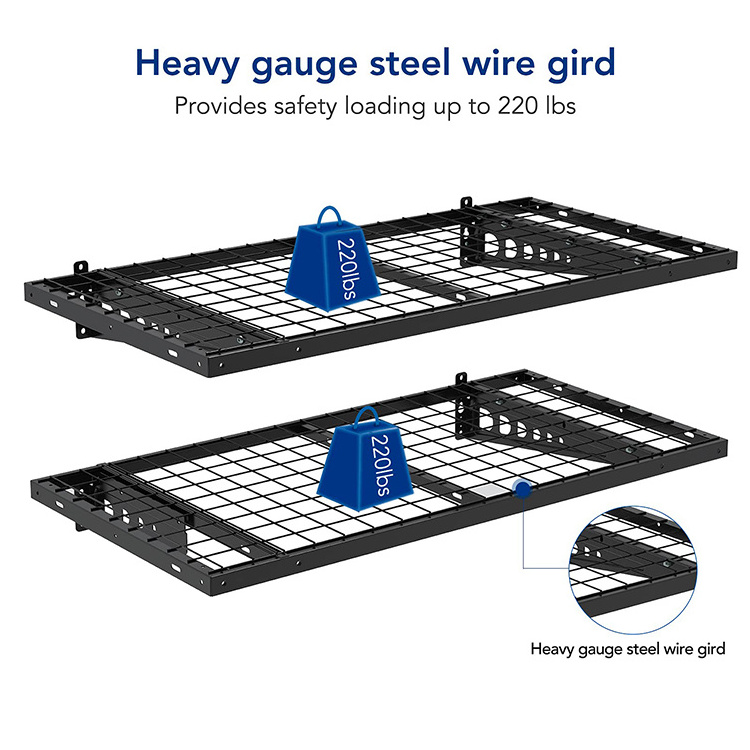 JH-Mech Metal Steel Shoes Garage Storage Wall Shelf Systems for Sports Equipment Organizer Garage Storage Shelf