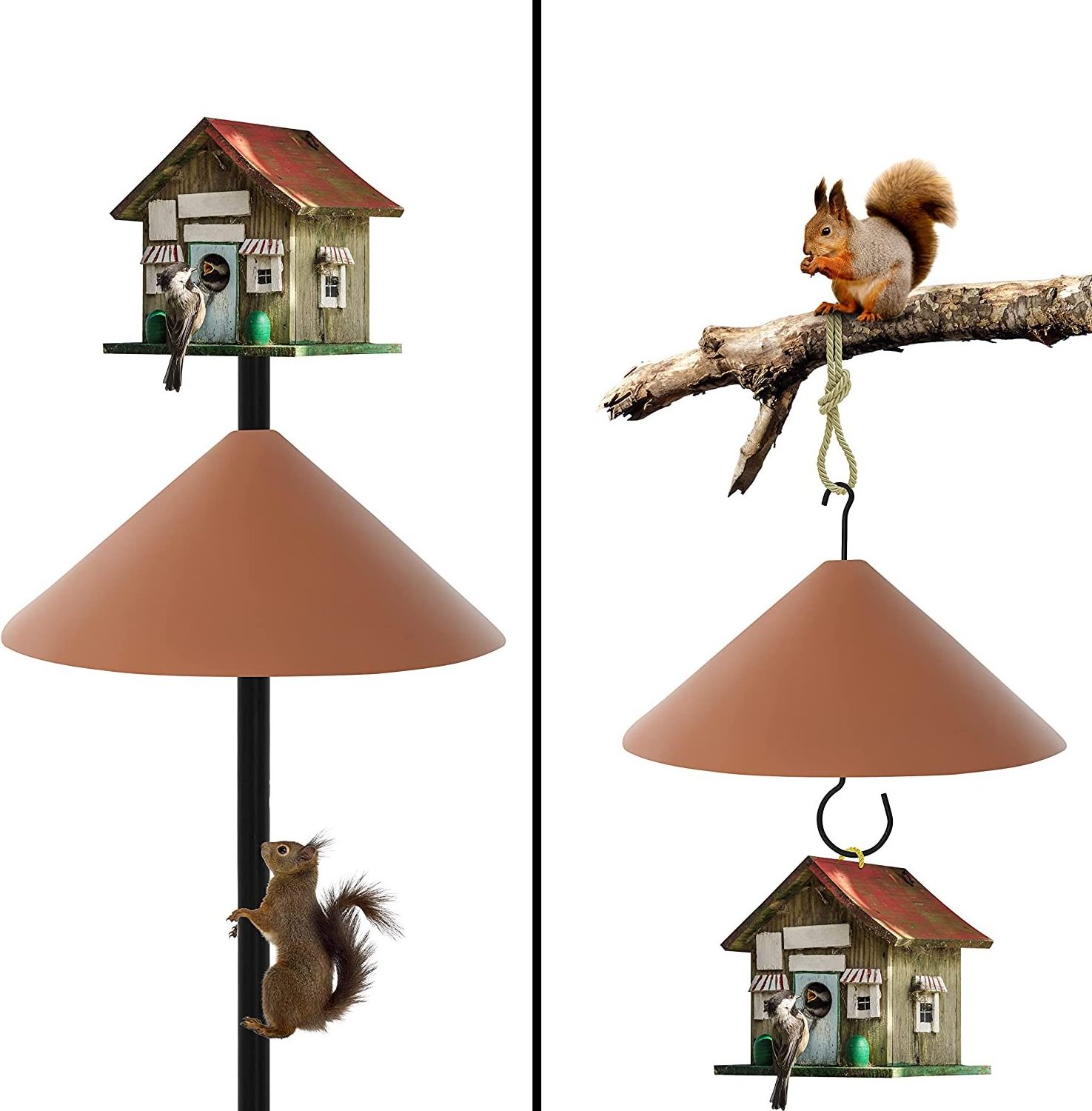 JH-Mech Bird Feeder Pole Using Squirrel Baffle Guard Proof