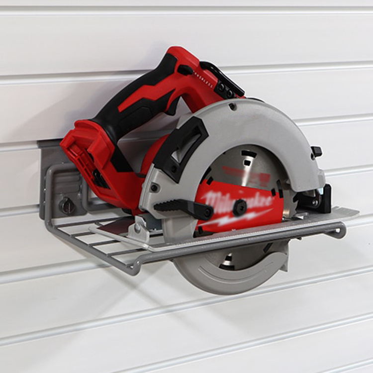 JH-Mech Unique Wire 12 Inch Slatwall Shelving with Cord Holder Storage for Circle Saws and Jig Saws Power Tool Storage Hook