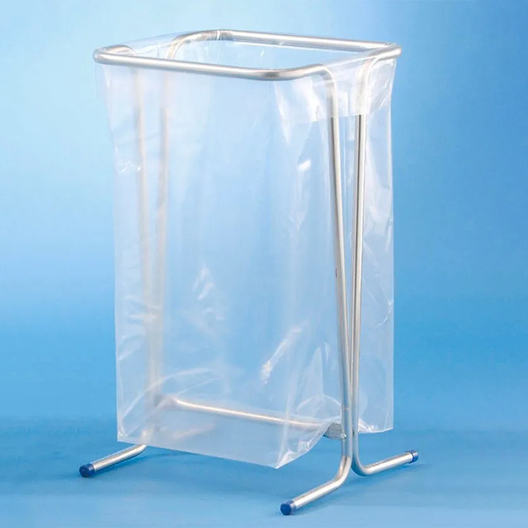 JH-Mech Portable Trash Bag Rack for Garden Leaves Height and Width Adjustable Standing Metal Outdoor Garbage Bag Holder