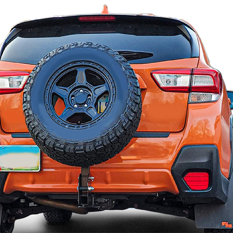 JH-Mech Hitch Tire Carrier for SUV Hitch Mount Rack Foldable Construction Heavy Duty Carbon Steel Spare Tire Carrier