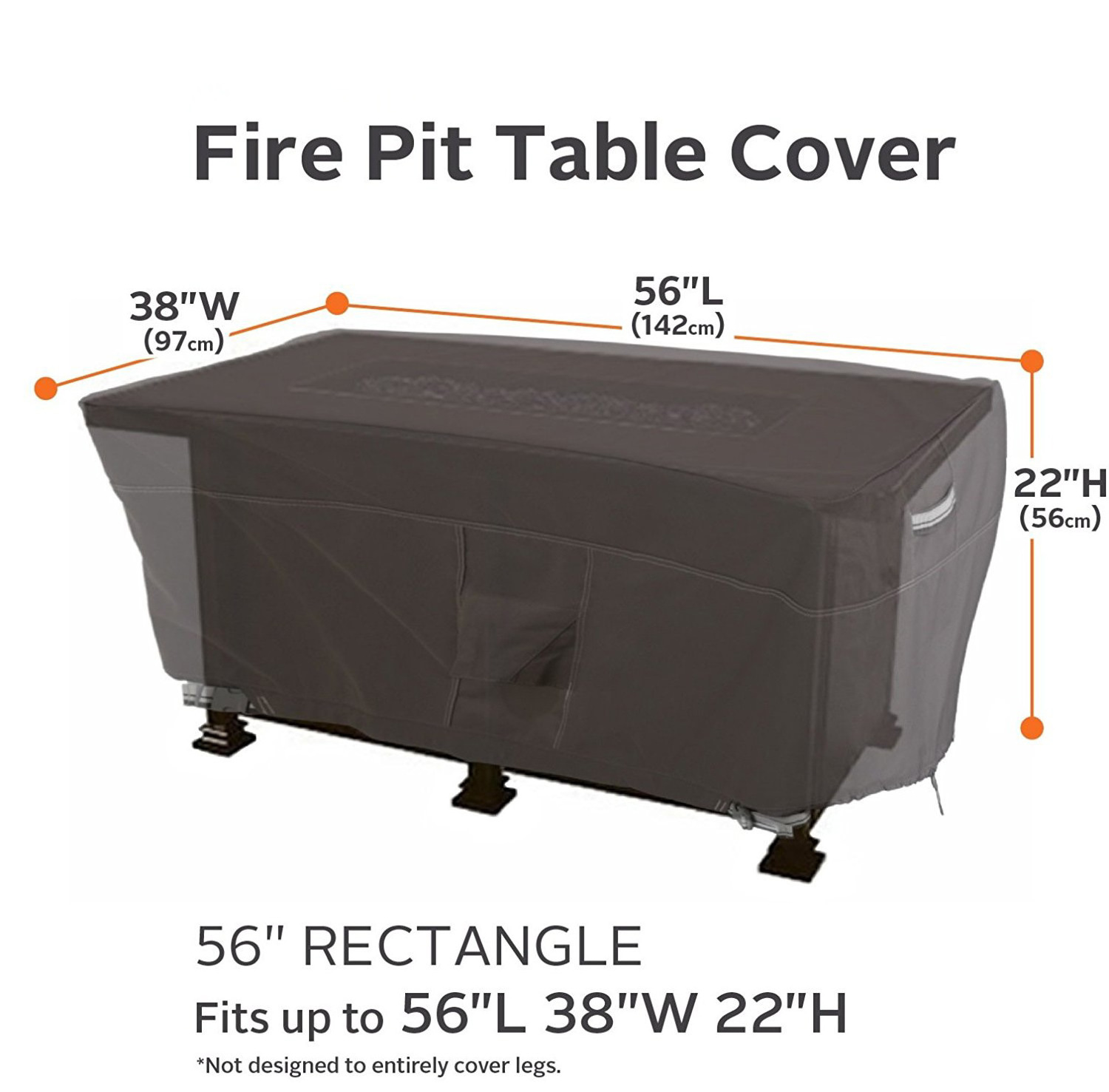 Factory Waterproof Durable High Quality Heavy Duty Square Outdoor Patio Fire Pit Cover Rectangular Fire Pit Table Cover