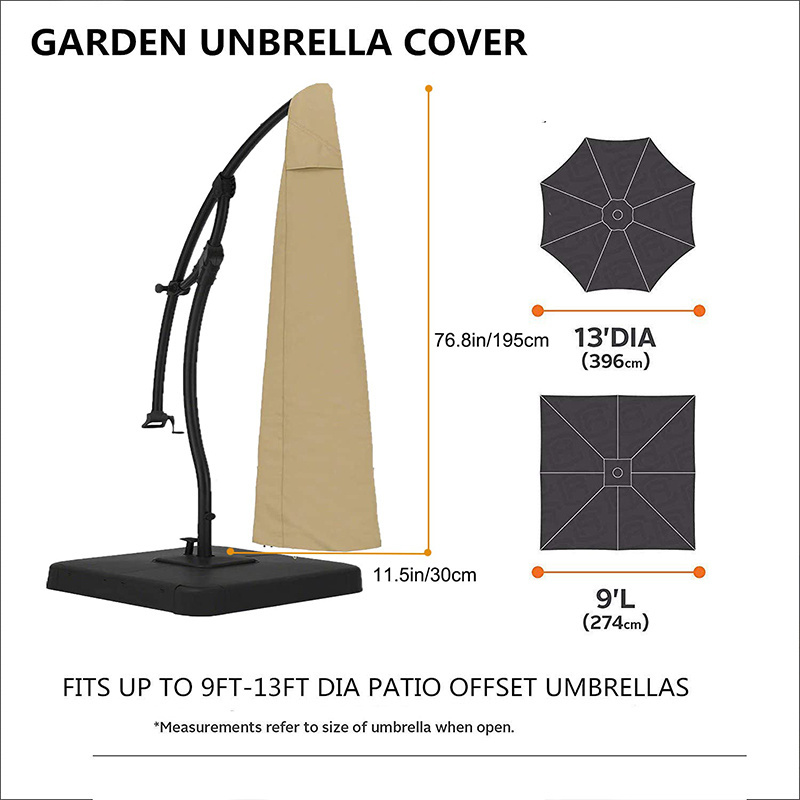 420D Oxford Cloth Furniture Cover Waterproof Parasol Umbrella Cover Cantilever Offset Umbrella Cover