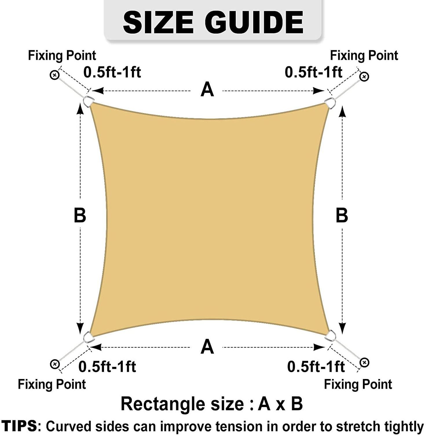 OutdoorLines Rectangle Sun Shade Sails for backyard Patios Sun UV Blocking Outdoor Covering Canopy Sunshade sail